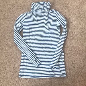 J. Crew Blue and White Striped Layering Turtleneck